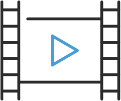 Film reel line drawing.